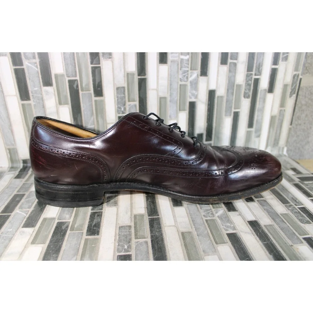 Johnston Murphy Limited Formal Shoes‎ Men Sz 11D Burgundy Leather Tassel wingtip